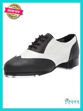 Leather Wingtip Lace-Up Dance Shoes with Stitched Rubber Sole